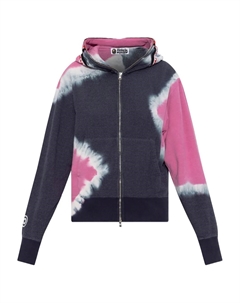 Худи с эффектом тай-дай и деталями в виде акулы, синий A bathing ape®