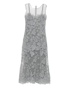 Платье из кружев с цветочным узором, серый Ermanno scervino