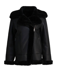 Дубленка из кожи, черный Blancha