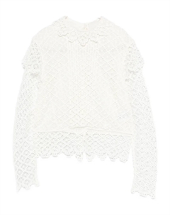 Топ с длинными рукавами и кружевным узором, белый Isabel marant