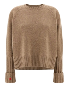 Свитер с цветочной вышивкой, нейтральный Tory burch