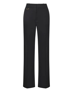 Шерстяные брюки с D-образным кольцом, черный Chloe