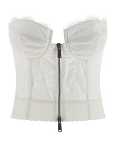 Корсет на молнии из коллаборации с Vaquera, белый Dsquared2