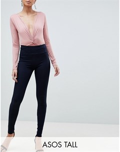 Джеггинсы с завышенной талией цвета индиго ASOS DESIGN Tall Rivington athleisure Asos tall