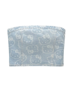 Топ , Blue denim Pull & bear