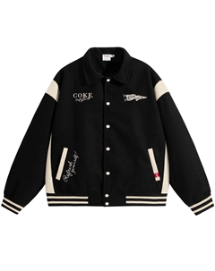 Бейсбольная куртка унисекс, Черный Coca-cola