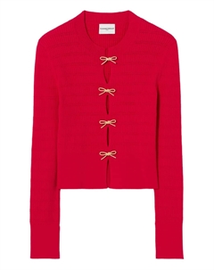 Свитер в рубчик с бантом, красный Claudie pierlot