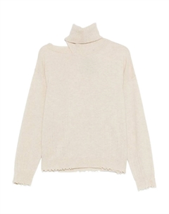 Свитер с высоким воротом и вырезами, белый Uma wang