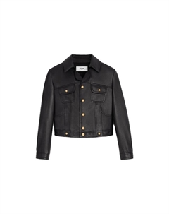 Кожаная куртка женская черная Celine