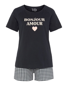 Короткий пижамный комплект Dreams, Black Vivance
