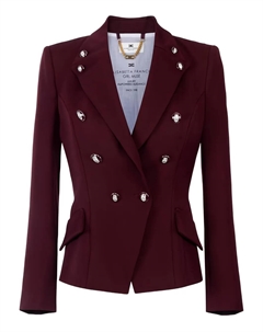 Двубортный пиджак с эмалевыми пуговицами, красный Elisabetta franchi