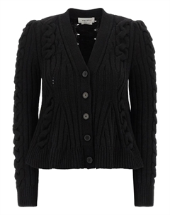 Кардиган с плетеной вязкой, черный Alexander mcqueen