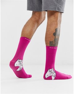 Розовые носки с котом Нермалом RIPNDIP Rip n dip