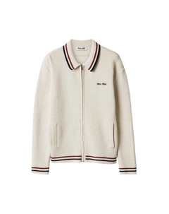 Кардиган Knit Zipper Cardigan, Natural Miu miu