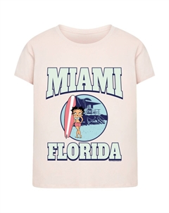 Футболка Betty Boop Miami Florida Surf Scene, Pink/Pastel pink F4nt4stic