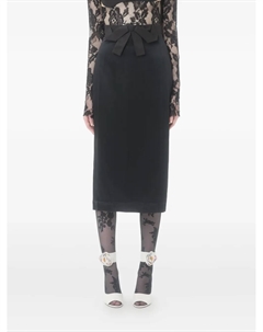 Атласная миди-юбка с бантом, черный Valentino garavani