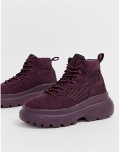 Фиолетовые походные кроссовки с толстой подошвой Missguided