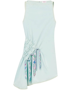 Платье мини с принтом и сборками, синий Pucci