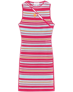 Полосатое платье мини с вырезами, розовый Pucci