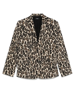 Пиджак с леопардовым узором, черный Theory