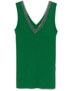 Декорированный топ без рукавов, зеленый Parosh