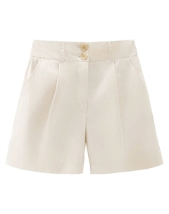 Шорты с завышенной талией и складками, нейтральный Woolrich