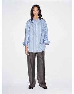 Полосатая рубашка из хлопковой смеси, Sky Blue Massimo dutti