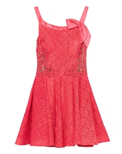 Кружевное платье с бантом, красный Gemy maalouf