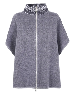 Пончо с застежкой-молнией и узором "елочка", серый Fabiana filippi