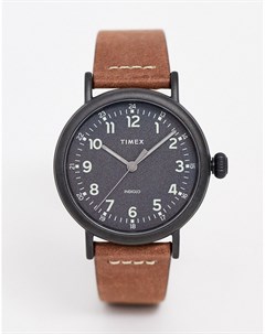 Часы с коричневым кожаным ремешком 40 мм Standard Timex