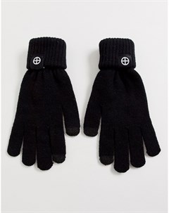 Черные трикотажные перчатки для сенсорных гаджетов Religion