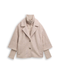 Демисезонная куртка, mottled beige Tom tailor