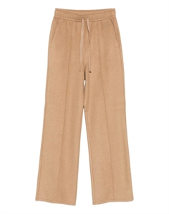 Брюки прямого кроя из смеси шерсти вирджин, коричневый Weekend max mara