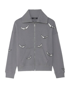 Украшенный свитшот на молнии Milly, серый Zadig&voltaire