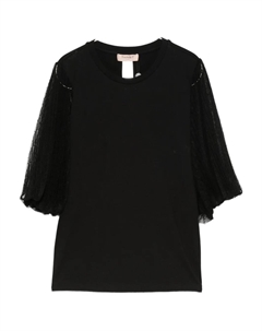 Топ с рукавами из сетки, черный Twinset