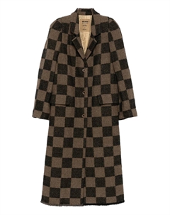 Пальто в клетку на одной пуговице, коричневый Uma wang