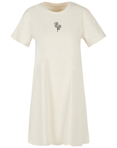 Мини платье Handdrawn Flower Pink Bestickt, Cream F4nt4stic