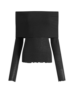 Прозрачный топ из модала с открытыми плечами и длинными рукавами, Onyx Skims