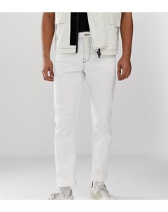 Белые прямые джинсы с контрастной строчкой Noak