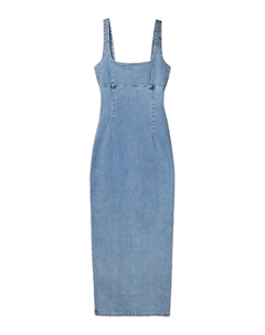 Макси платье, Blue denim Bershka