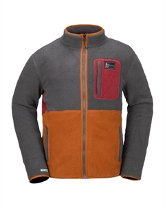 Флисовая кофта с застежкой-молнией, угольный - xl Volcom