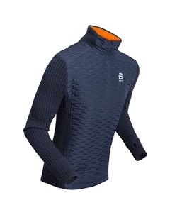 Флисовая кофта с застежкой-молнией до середины бедра, размер 2.0, темно-синий - s Bjorn daehlie