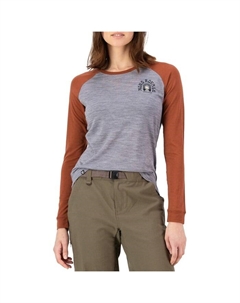 Рубашка Icon из мериносовой шерсти с длинным рукавом и регланами - женская, Sienna/Grey Heather Mons royale