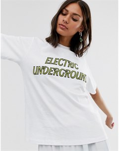 Свободная футболка с надписью electric underground Hosbjerg