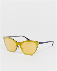 Солнцезащитные очки кошачий глаз с оранжевыми стеклами Ray-ban®