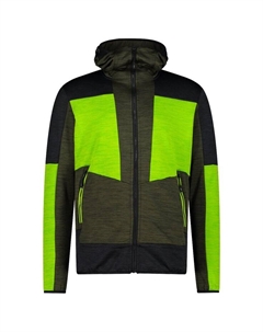 Флисовая мужская куртка с фиксированным капюшоном, цвет: зеленый, масло - 50 Cmp