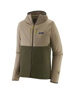 Тепловая толстовка с капюшоном R1 на молнии - мужская, Seabird Grey Patagonia