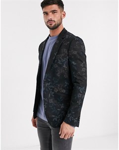 Трикотажный пиджак с цветочным принтом Mat Burton menswear