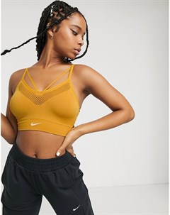 Бесшовный бюстгальтер золотого цвета Nike Yoga Nike training