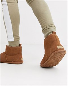 Светло коричневые замшевые ботинки слиперы Just sheepskin